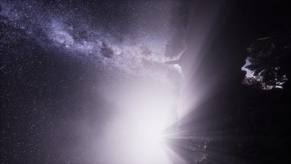  Astrophotography Star Trails Over Sandstone Canyon Walls