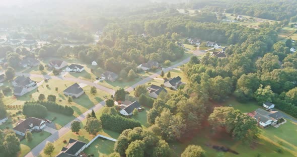 Panoramic View of Summer Seasonal Landscape on the Small Countryside Town in Boiling Spring South