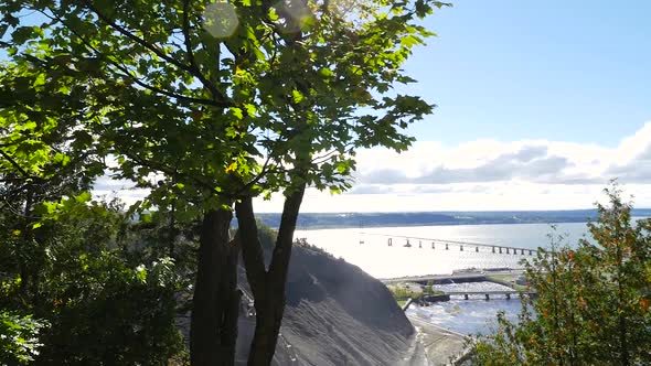 Overlooking The Base Of The Montmorency Falls In Quebec City Along The Saint Lawrence River