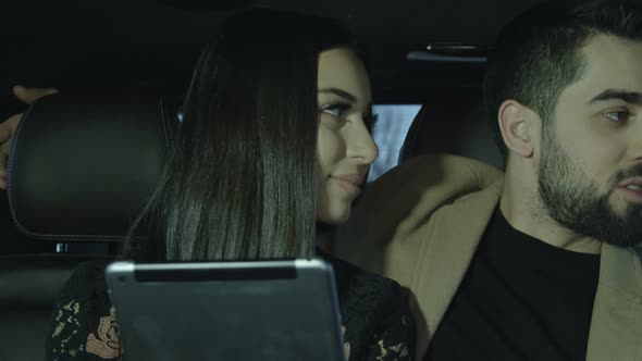 Business Couple In Love In The Car