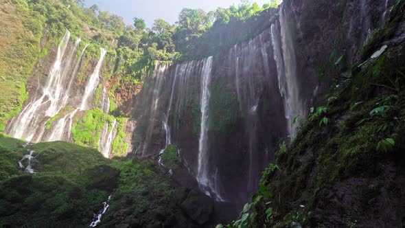 Sewu Waterfall in national park. The biggest waterfall in Java Island in Indonesia.