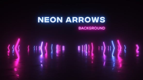 Neon Glowing Arrows Motion Background