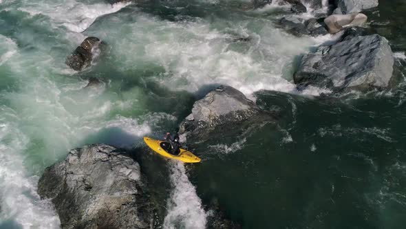 Drone Kayaking Whitewater Rapids alt