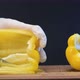 Professional Cook Cuts Pepper Into Small Slices with Knife - VideoHive Item for Sale