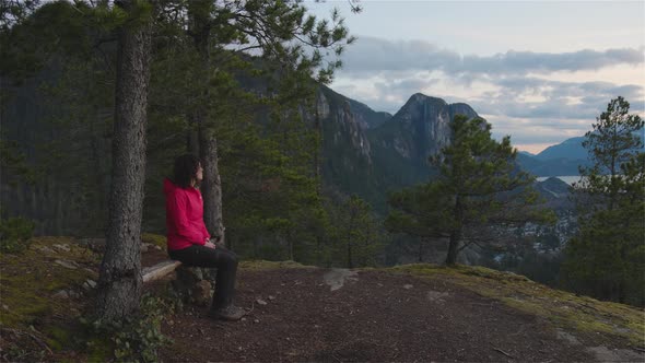 Adventure Woman Hiking on the Canadian Mountains