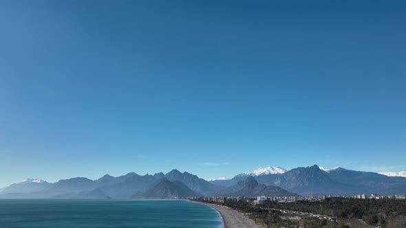 Central Beach Aerial View Turkey Antalya 4 K