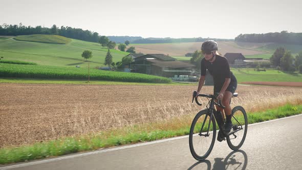 Cycling and triathlon at sunset