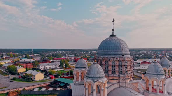 Christian Cathedral in a Small Town in Eastern Europe