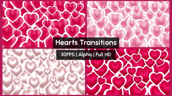 Valentines Love Shape Hearts Transitions with Alpha