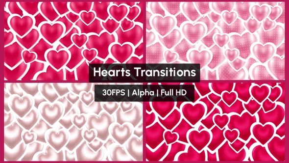 Valentines Love Shape Hearts Transitions with Alpha alt