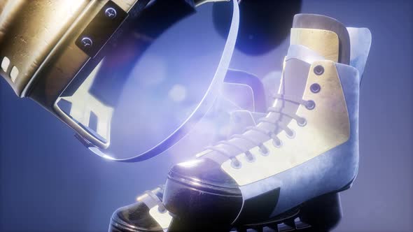 Flying Hockey Puck and Hockey Equipment alt