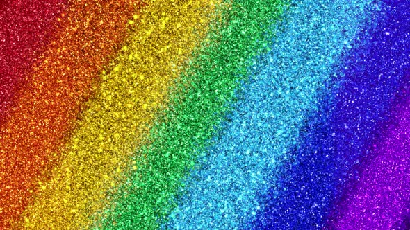 Rainbow Background With Glittering Particles