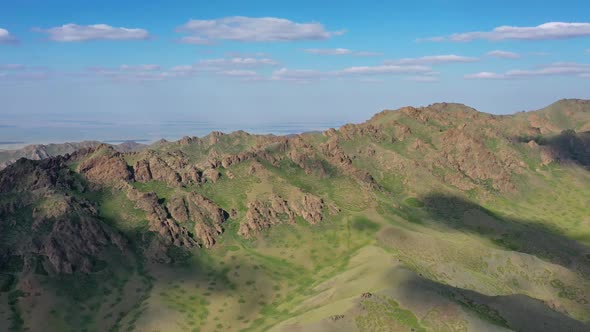 Aerial View of Mountains in Yol Valley Mongolia