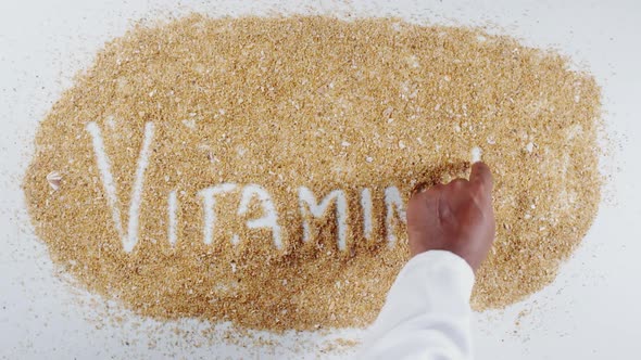 Hand Writes On Beach Sand Vitamin D