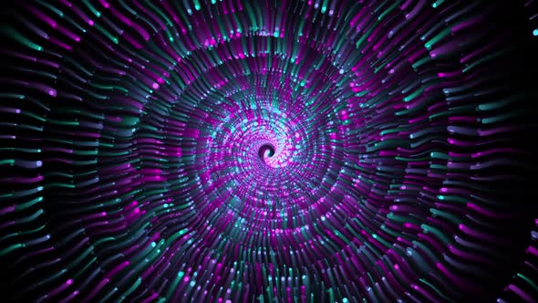 Abstract Spiral Colorful Moving Particles V36
