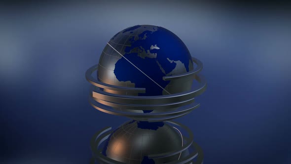 Blue Globe 3 D Loop