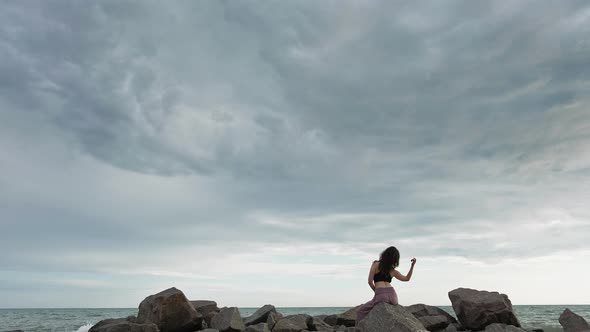 Meditation Dance Nature Inspiration Woman Sea Sky