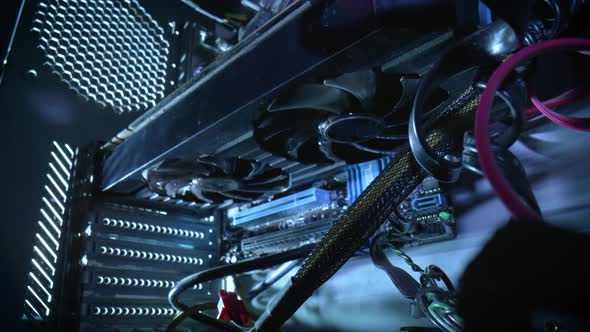 View From Inside of an Old Computer System Unit