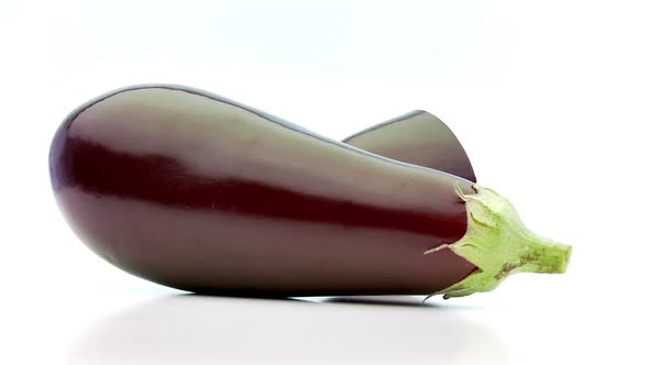 Low Perspective of Sliced Aubergine