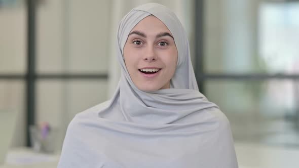 Young Arab Woman Talking on Online Video Call