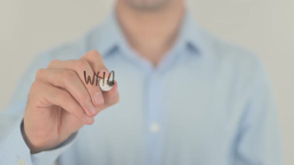 What is Your Mission ?, Man Writing on Transparent Screen