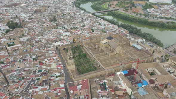 MezquitaCatedral De Cordoba Aerial Footage of a Historical Cathedral