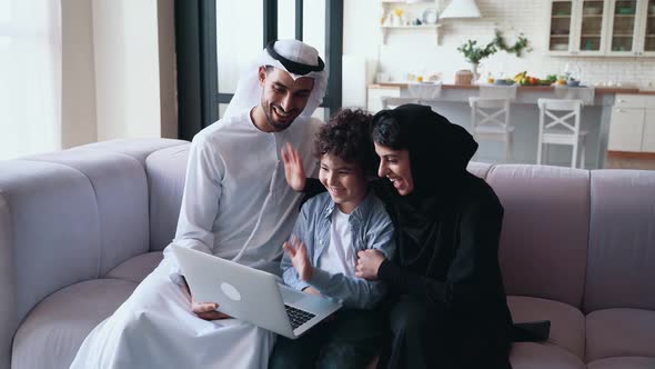 arabian family spending time together at home