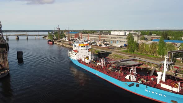 Cargo ship in port