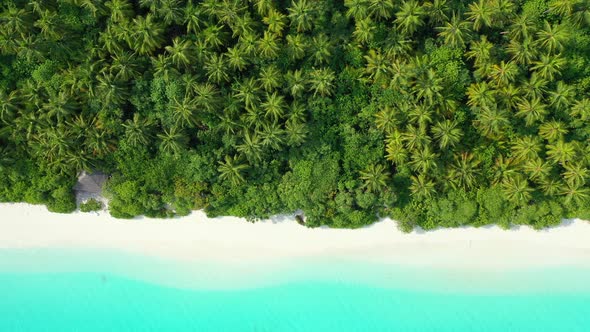 Luxury aerial abstract shot of a summer white paradise sand beach and aqua blue water background in 