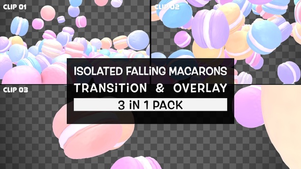 Isolated Falling Macarons Transition And Overlay Pack