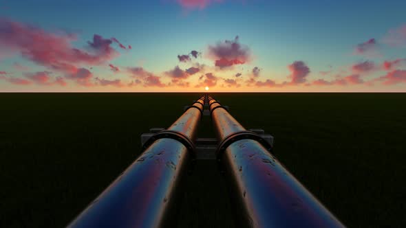 Pipeline At Sunrise