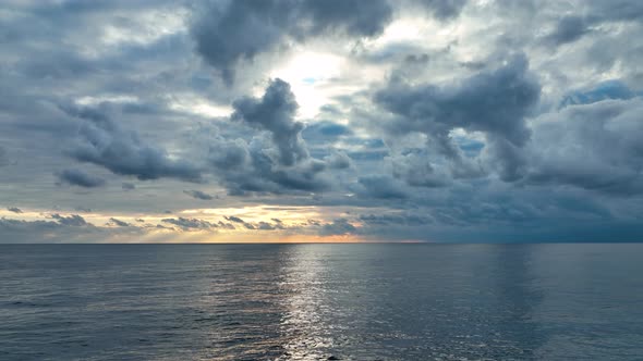 Cloudy Blue Sunset at Sea Turkey Alanya 4 K