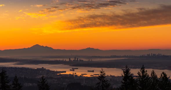 Sunset Vancouver City Skyline