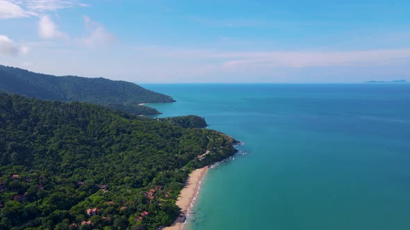 Ko Lanta Krabi Thailand Tropical White Beach at Koh Lanta Thailand Tropical Island Drone Aerial View