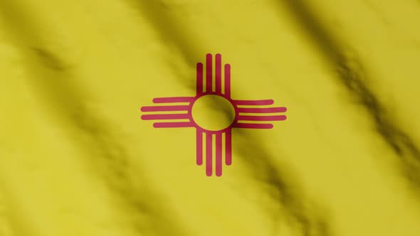 Flag of state New Mexico waving in the wind.