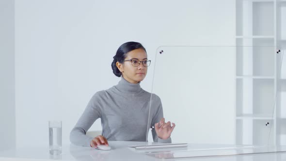 Female Programmer Using Invisible AR Interface