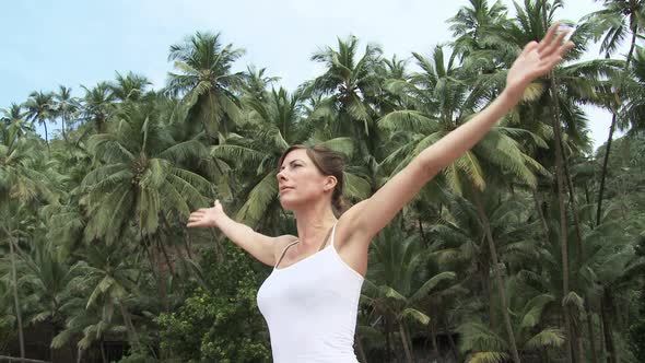 Woman practicing yoga