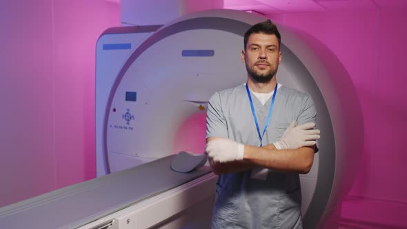 Portrait of Young Doctor in Radiology Room