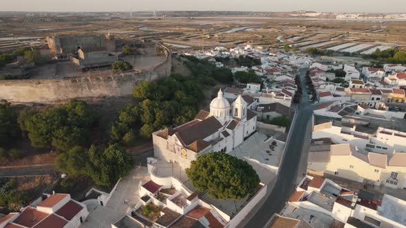 Sao Tiago Parish church and town buildings, Castro Marim, Algarve, Portugal