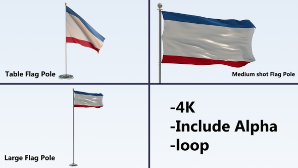 Crimea Flag Pole Pack 4k-Loop