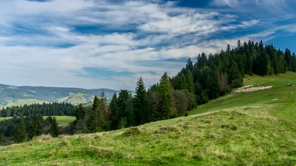 Clouds over Pieniny mountains.