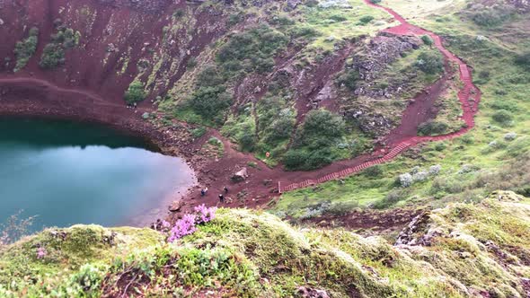 Kerid Crater in Summer Season Iceland