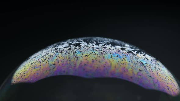Soap bubbles isolated on black background. Abstract soap bubbles with colorful reflections. alt