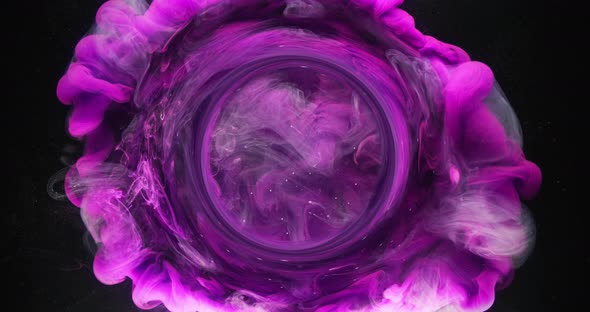 Ink Water Splash Vapor Cloud Motion Purple Dye