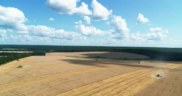 Harvesting Machine Aerial View