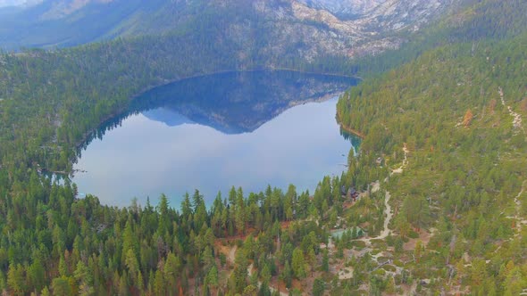 Fallen Leaf Lake El Dorado County California Emerald bay aerial