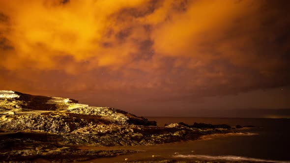 Night Time Stars Over the Sea