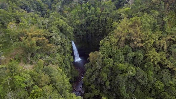 Above High Waterfall In The Jungle