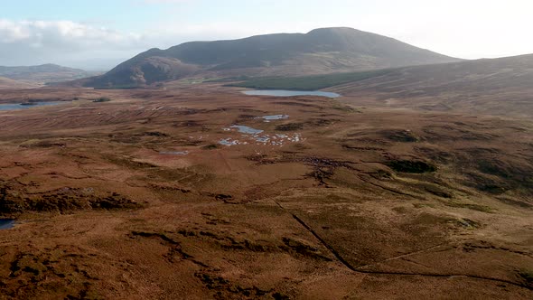 Flying From Glencolumbkille Towards Slieve League in County Donegal Republic of Irleand