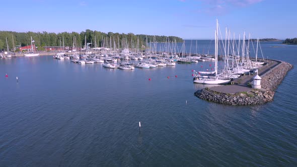 The Docking Area of the Boats in Baltic Sea in the Gulf of Finland